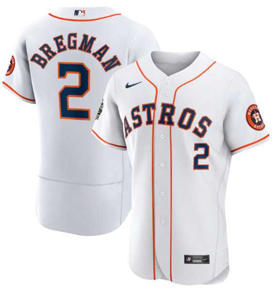 Men%27s Houston Astros #2 Alex Bregman White 2022 World Series Flex Base Stitched Baseball Jersey->houston astros->MLB Jersey